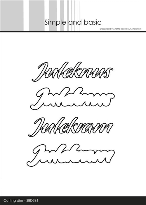Simple and basic die Juleknus og julekram 9,2x2,3 og 8,6x2,3cm